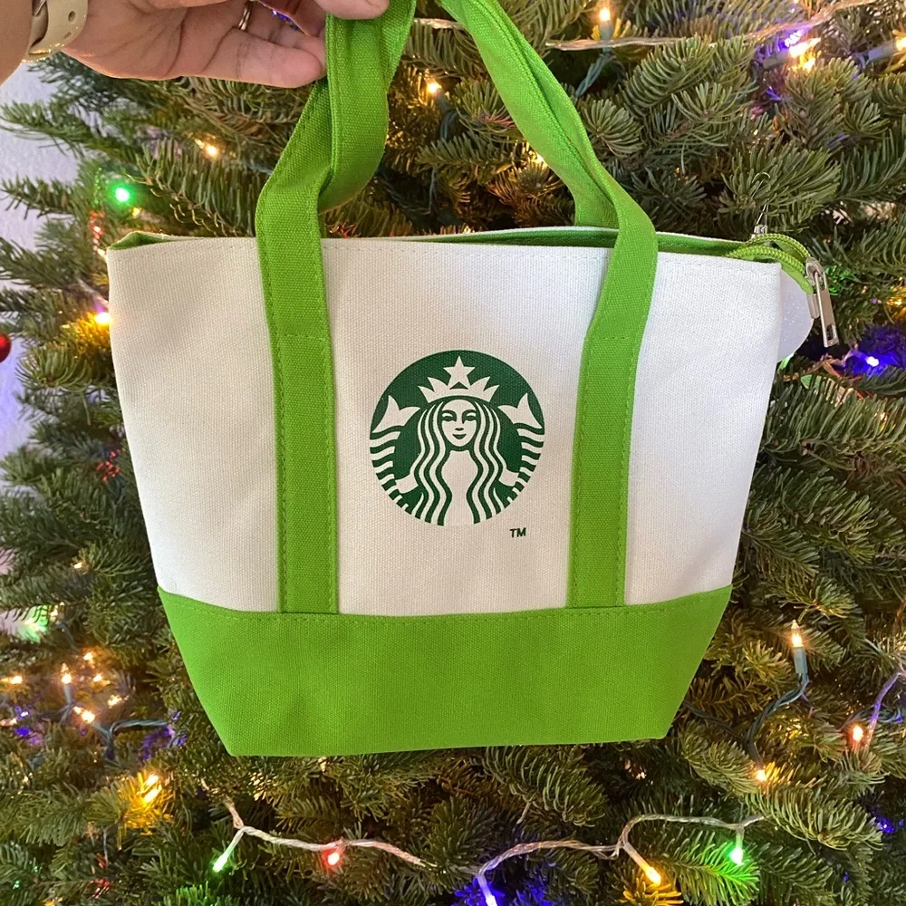Starbucks Green and Cream Tote Bag